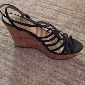 Kappa Black Leather Fergie Wedge